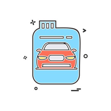 Yakıt olabilir araba simge vektör tasarımı gaz