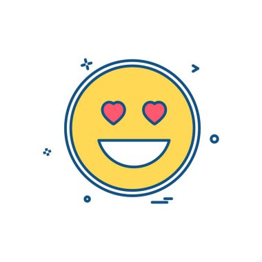 Mutlu emoji simgesi tasarım, renkli vektör çizim