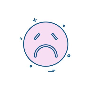 Emoji simgesi tasarım, renkli vektör çizim