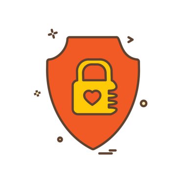 Kalkan simgesi tasarım, renkli vektör çizim