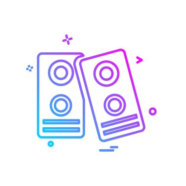 Hoparlör simgesi tasarım, renkli vektör çizim 