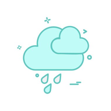 Bulut simgesi tasarım, renkli vektör çizim