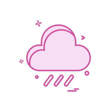 Bulut simgesi tasarım, renkli vektör çizim