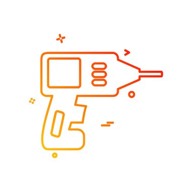 Çalışma araçlar simgesi tasarım, renkli vektör çizim 