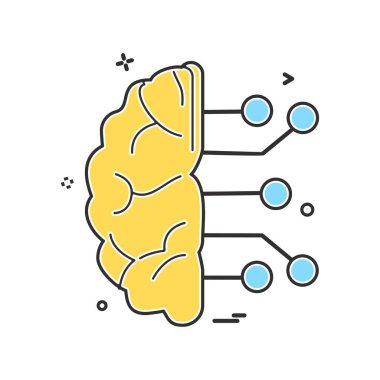 Yapay beyin ikon vektör tasarımı