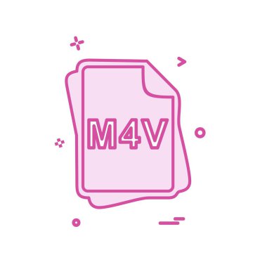 M4V dosya tipi simge tasarım vektörü