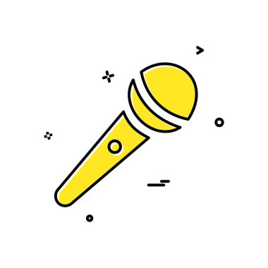 Mikrofon simgesi tasarım, renkli vektör çizim