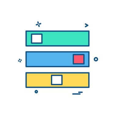 Menü simgesi tasarım, renkli vektör çizim