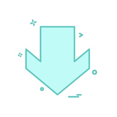 Aşağı ok simgesi tasarım vektörü