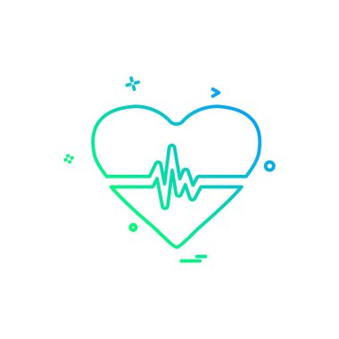 Kalp simgesi tasarım, Sevgililer günü için vektör çizim