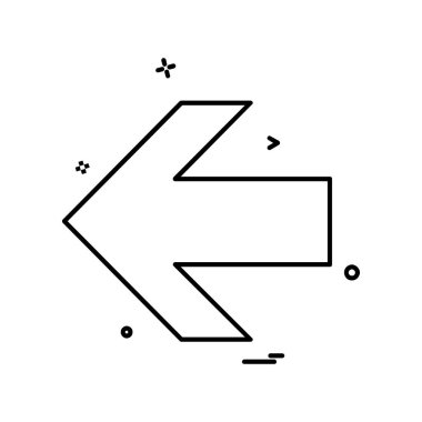 Sol ok simgesi tasarım vektörü