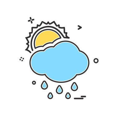 Bulut simgesi tasarım, renkli vektör çizim