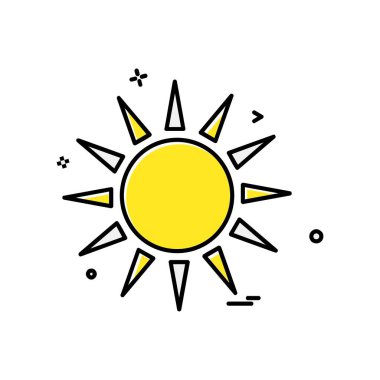 Güneş simgesi tasarım, renkli vektör çizim
