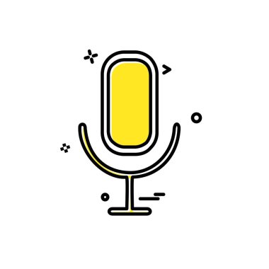 Mikrofon simgesi tasarım, renkli vektör çizim