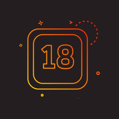 18 tarihi takvim simge tasarlamak vektör