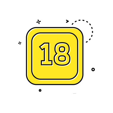 18 tarihi takvim simge tasarlamak vektör