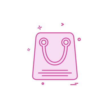 Alışveriş çantası simgesi tasarım vektörü