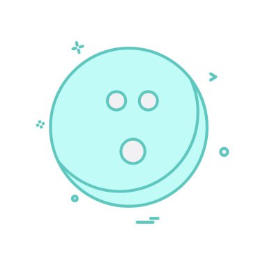 Bowling simgesi tasarım, renkli vektör çizim