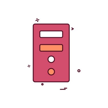 Cpu bilgisayar ana kartı elektronik ikon vektör tasarımı