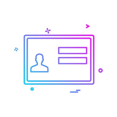 ID kart simgesi vektör illüstrasyonu 