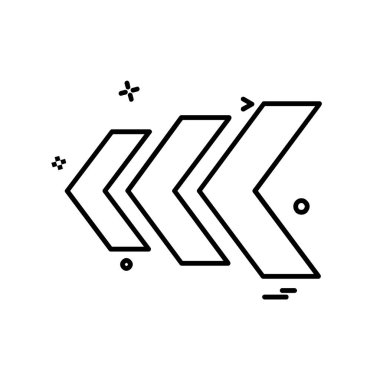 Sol ok simgesi tasarım vektörü