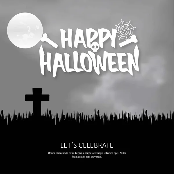 Buon Halloween Invito Con Vettore Design Creativo — Vettoriale Stock