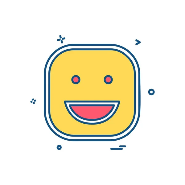 Glada Emoji Ikon Design Vektor — Stock vektor
