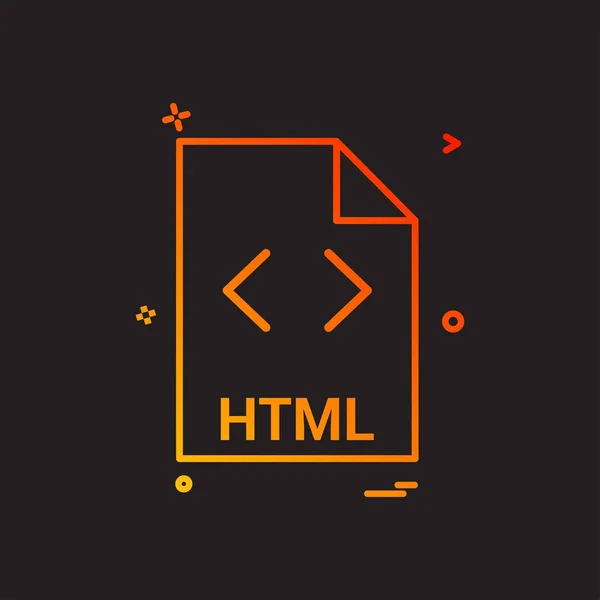 Html Dateiendung Dateiformat Symbol Vektor Design — Stockvektor