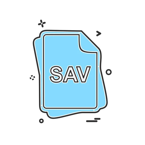 Sav Dateityp Icon Design Vektor — Stockvektor