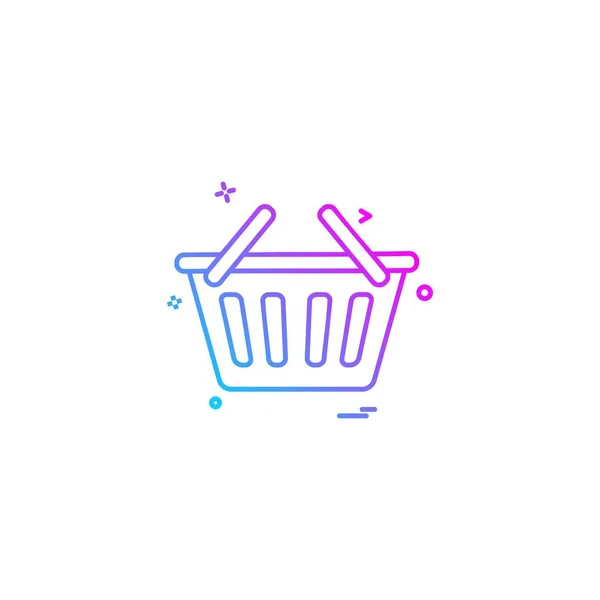 Bsket Compras Icono Del Carrito Línea — Vector de stock