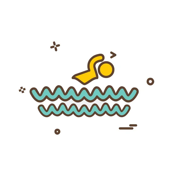 Swimming Icon Design Vector — Stock Vector