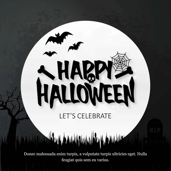 Feliz Invitación Halloween Con Diseño Creativo Vector — Archivo Imágenes Vectoriales