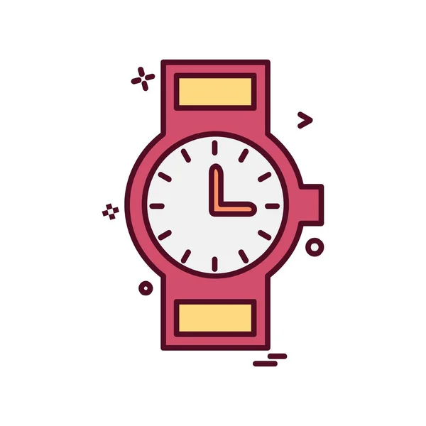 Diseño Del Icono Del Reloj Ilustración Vectorial Colorido — Archivo Imágenes Vectoriales