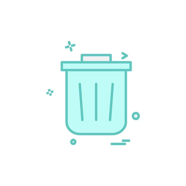 Trash Icon Design Bunte Vektorillustration — Stockvektor