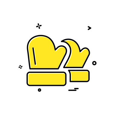 kış eldivenleri ikon tasarım vektörü