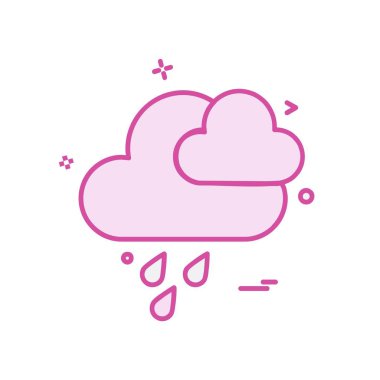 Bulut simgesi tasarım, renkli vektör çizim