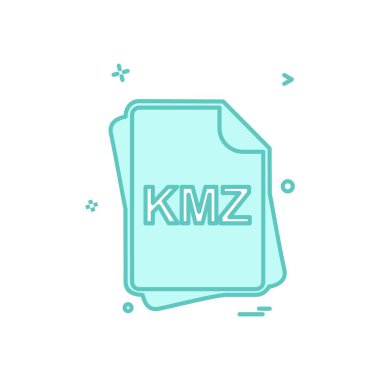 KMZ dosya tipi simge tasarım vektörü