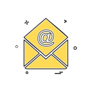 E-posta simgesi tasarım, renkli vektör çizim