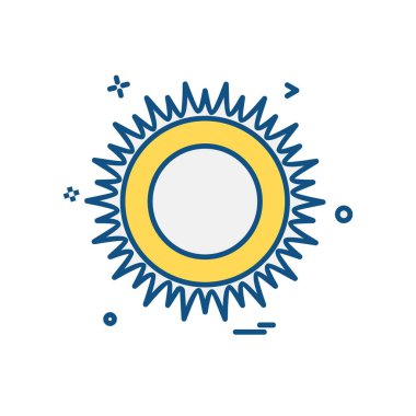 Güneş simgesi tasarım, renkli vektör çizim