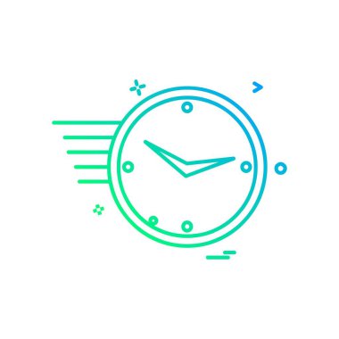 saat düz ikon vektör illüstrasyonu 