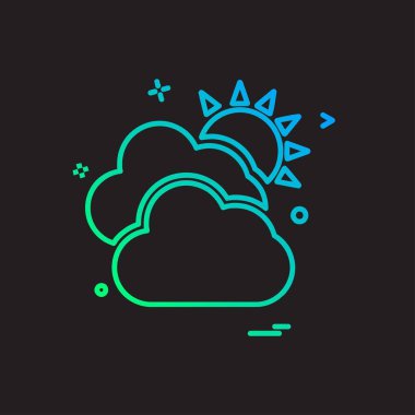 Bulut simgesi tasarım, renkli vektör çizim