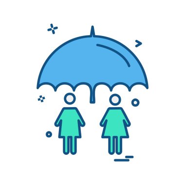 Şemsiye simge tasarlamak vektör