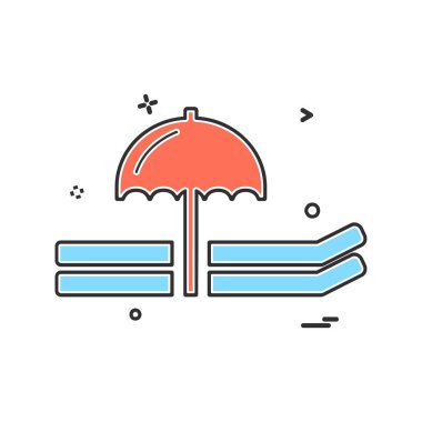 Plaj simgesi tasarım vektörü