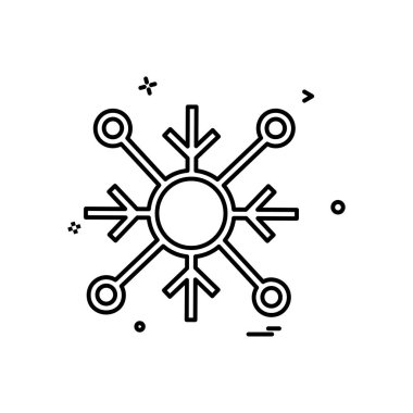 Kar tanesi beyaz arka plan basit simgesine