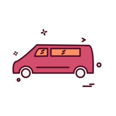 Araç simgesi tasarım, renkli vektör çizim