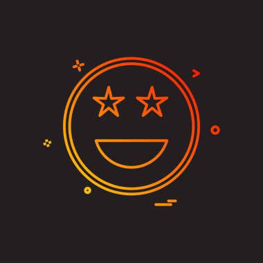 Mutlu emoji simgesi tasarım, renkli vektör çizim