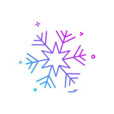 Beyaz arka plan üzerinde renkli kar tanesi simgesi