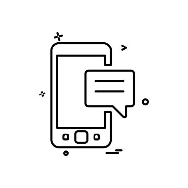 Mobil sms sohbet simge vektör tasarımı