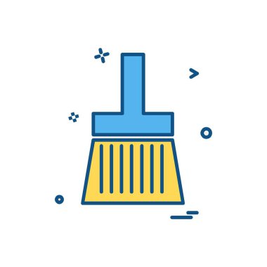 Fırça simgesi tasarım, renkli vektör çizim