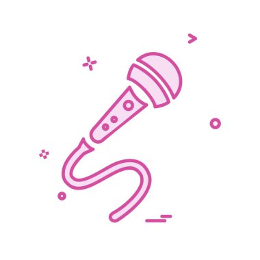 Mikrofon simgesi tasarım, renkli vektör çizim